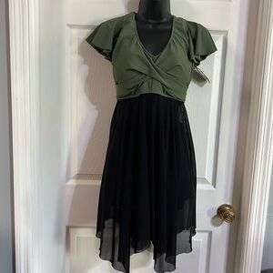 BMJL olive green & black two piece swim suit, size XL, NWT.